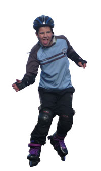 David, 12, on roller blades